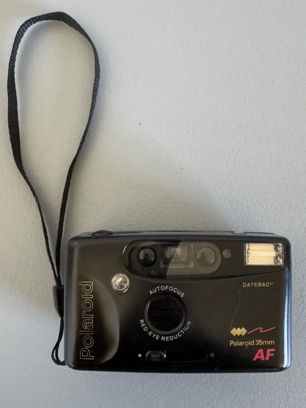 Polaroid Black 35mm AF Compact Camera with Wrist Strap and case WORKS